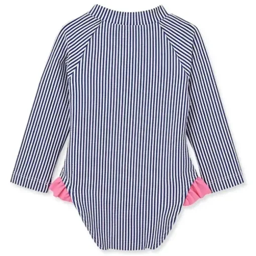 Little Me - Baby Girl Heart Rashguard Blue