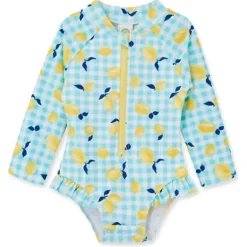 Little Me - Baby Girl Lemon Rashguard Blue