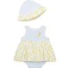 Little Me - Baby Girl Lemons Popover &amp; Hat