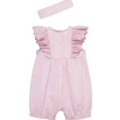 Little Me - Baby Girl Lilac Eyelet Romper & Headband Set