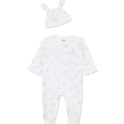 Little Me - Baby Girl Pink Bunny Footie & Hat