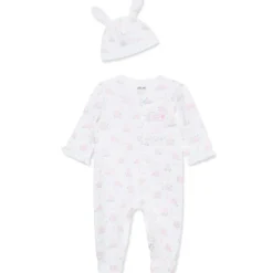 Little Me - Baby Girl Pink Bunny Footie & Hat
