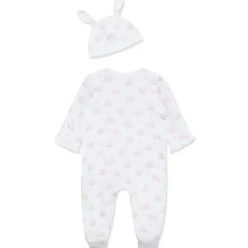 Little Me - Baby Girl Pink Bunny Footie & Hat
