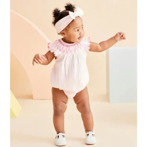 Little Me - Baby Girl Smocked Bubble, Pink