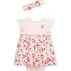Little Me - Baby Girl Strawberries Bsuit Dress, Pink