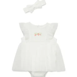 Little Me - Baby Girl Strawberry Popover, Ivory