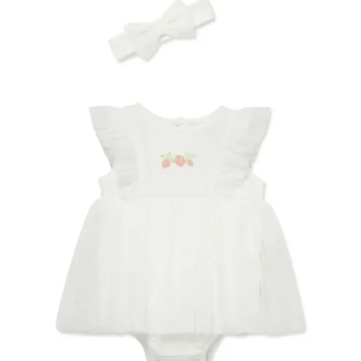 Little Me - Baby Girl Strawberry Popover, Ivory