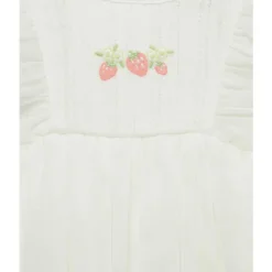 Little Me - Baby Girl Strawberry Popover, Ivory
