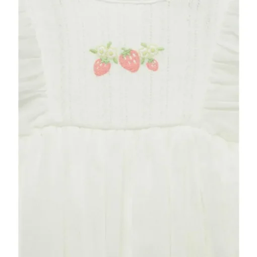 Little Me - Baby Girl Strawberry Popover, Ivory