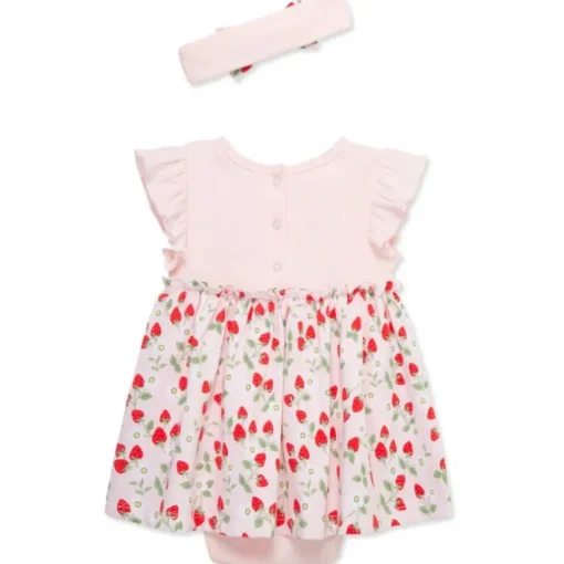 Little Me - Baby Girl Strawberries Bsuit Dress, Pink