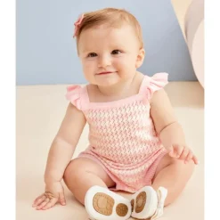 Little Me - Baby Girl Striped Bubble, Pink