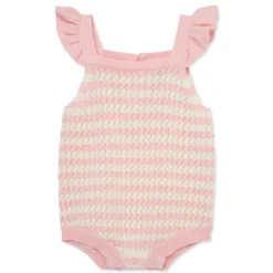 Little Me - Baby Girl Striped Bubble, Pink