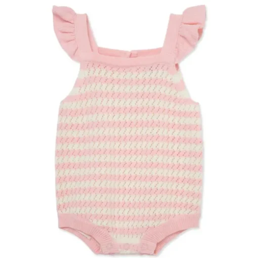 Little Me - Baby Girl Striped Bubble, Pink