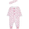 Little Me - Baby Girl Valentine Footie & Headband