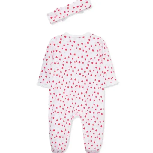 Little Me - Baby Girl Valentine Footie & Headband
