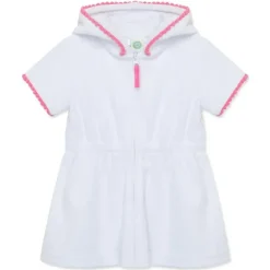 Little Me - Baby Girl Zip Swim Cover Up, White