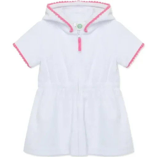 Little Me - Baby Girl Zip Swim Cover Up, White