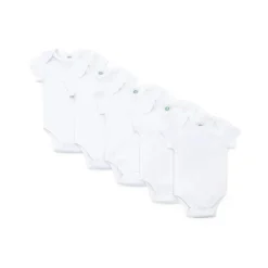 Little Me - Bodysuits 5 Pk manga curta, branco