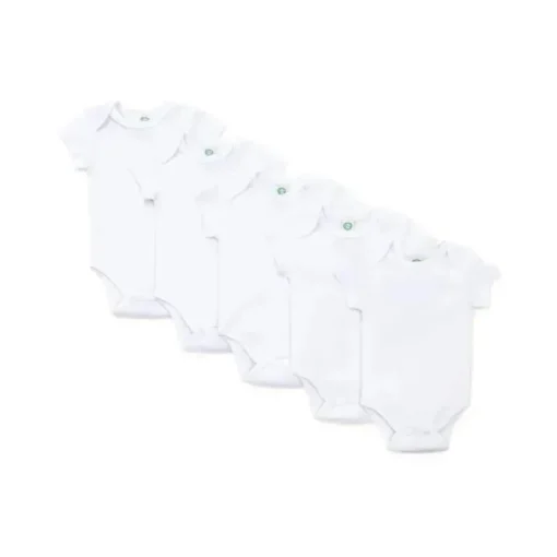 Little Me - Bodysuits 5 Pk manga curta, branco