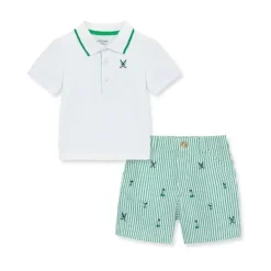 Little Me - Conjunto curto de polo de golfe para bebês