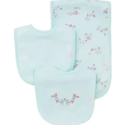 Little Me - Conjunto de babador e pano de arroto com spray floral 3 peças