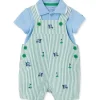 Little Me - Conjunto de bermuda de golfe tecido para bebê, verde