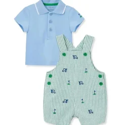 Little Me - Conjunto de bermuda de golfe tecido para bebê, verde