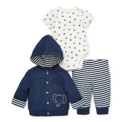 Little Me - Conjunto de Cardigan Safari, Azul