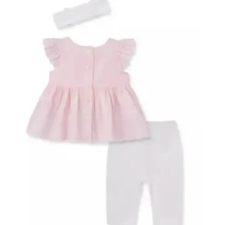 Little Me - Conjunto de ilhós de bebê menina, branco/rosa