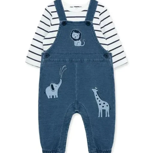 Little Me - Conjunto de macacão de mistura de algodão Baby Boy Safari