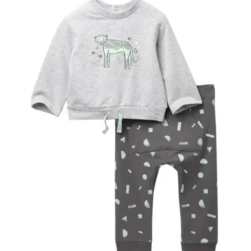 Little Me - Conjunto de moletom Safari B, cinza