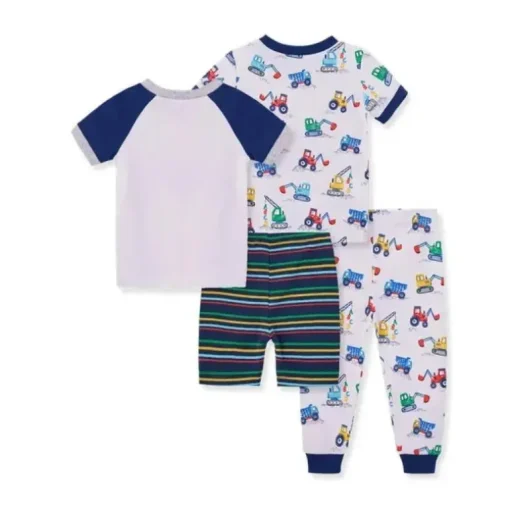 Little Me - Conjunto de pijama de construção para meninos 4Pk