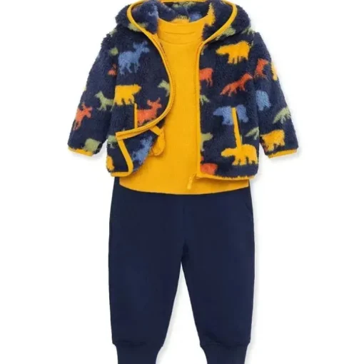 Little Me - conjunto de sherpa infantil 3Pk Baby Boy Woodland