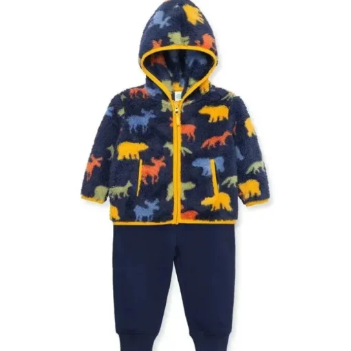 Little Me - conjunto de sherpa infantil 3Pk Baby Boy Woodland
