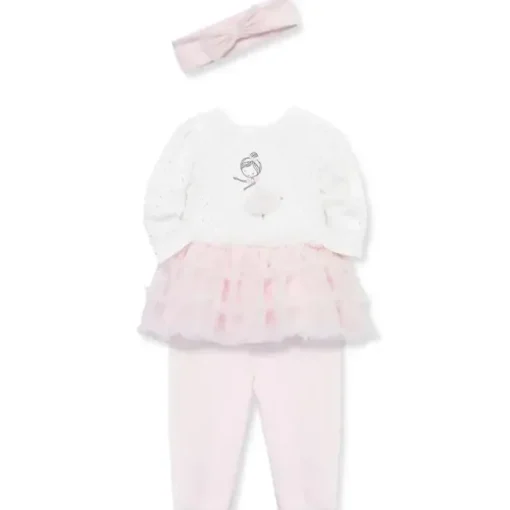 Little Me - Conjunto de tutu e bandana de bailarina para bebê, rosa