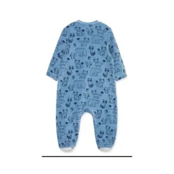 Little Me - Footie com estampa de floresta, azul