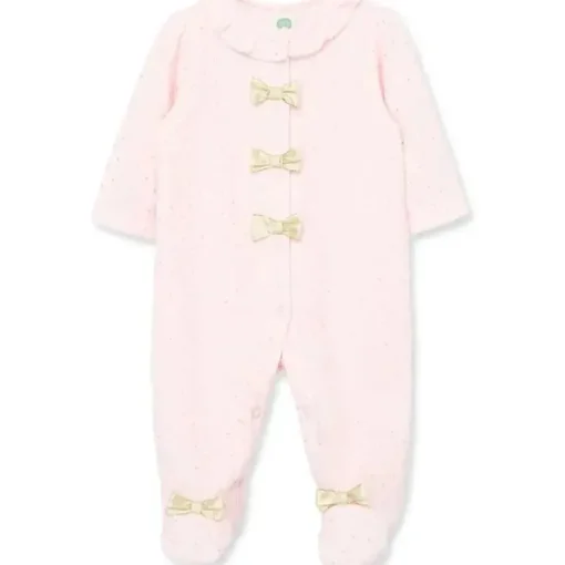 Little Me - Footie com pontos dourados, rosa