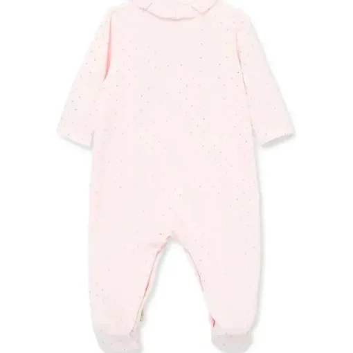 Little Me - Footie com pontos dourados, rosa