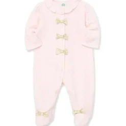 Little Me - Footie com pontos dourados, rosa