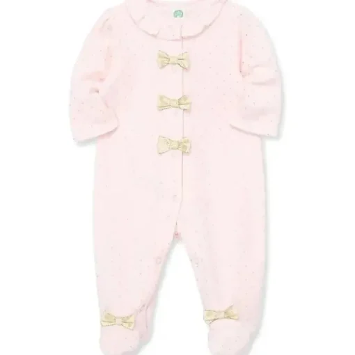 Little Me - Footie com pontos dourados, rosa