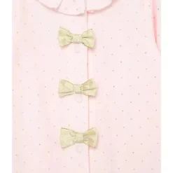 Little Me - Footie com pontos dourados, rosa