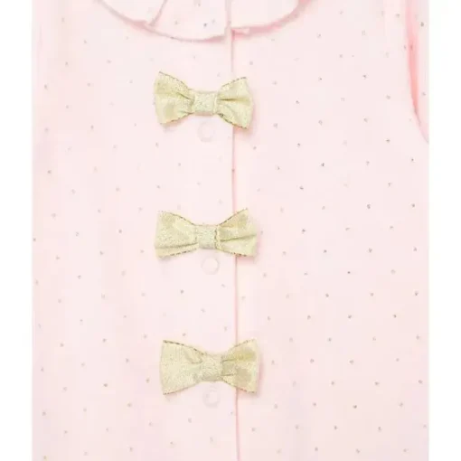 Little Me - Footie com pontos dourados, rosa