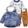 Little Me - Jaqueta Chambray Com Calça, Azul