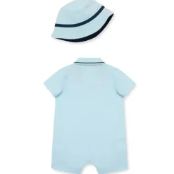 Little Me - Macacão de tricô de veleiro para bebê menino e chapéu de balde