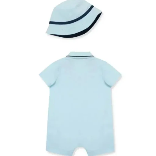 Little Me - Macacão de tricô de veleiro para bebê menino e chapéu de balde