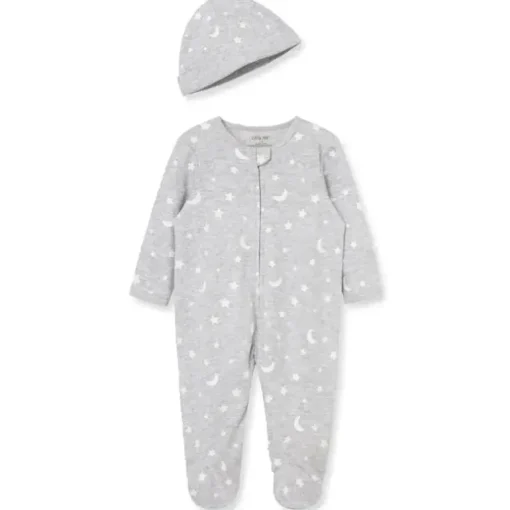 Little Me - Moon &amp; Stars Footie, cinza