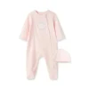 Little Me - New World Girl Footie &amp; Hat, Rosa