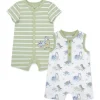 Little Me - 2Pk Baby Boy Dinos Rompers