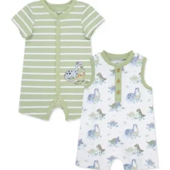 Little Me - 2Pk Baby Boy Dinos Rompers