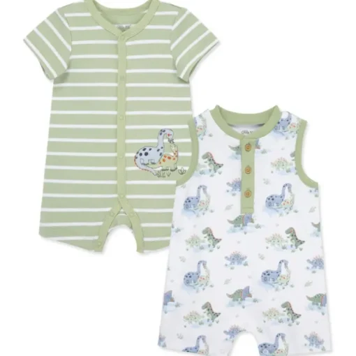 Little Me - 2Pk Baby Boy Dinos Rompers